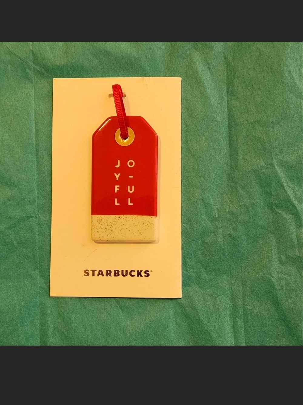 Starbucks Joyful red and beige  ornament
